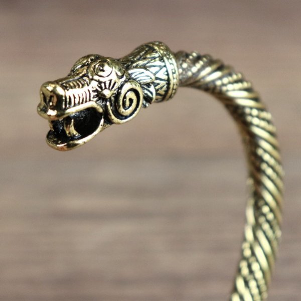 Metall Armband Drache - Farbe: Messing